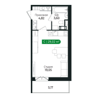 Студия № 143 Корп.: 3 Уч. 15 , Секция 6  в ЖК Сертолово Парк