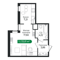 1 ккв № 375 Корп.: 4 Уч. 16 , Секция 12  в ЖК Сертолово Парк