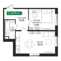 2 ккв (Евро) № 377 Корп.: 4 Уч. 16 , Секция 12  в ЖК Сертолово Парк