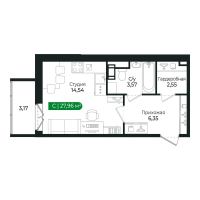 Студия № 328 Корп.: 2 Уч. 13 , Секция 10  в ЖК Сертолово Парк