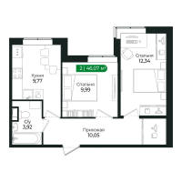 2 ккв № 137 Корп.: 2 Уч. 13 , Секция 6  в ЖК Сертолово Парк