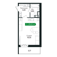 Студия № 29 Корп.: 3 Уч. 15 , Секция 2  в ЖК Сертолово Парк