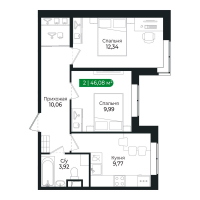 2 ккв № 270 Корп.: 2 Уч. 13 , Секция 9  в ЖК Сертолово Парк