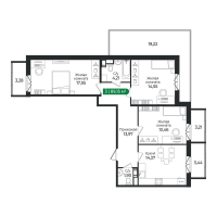 3 ккв № 241 Корп.: 4 Уч. 16 , Секция 6  в ЖК Сертолово Парк