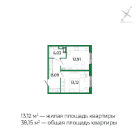 1 ккв № 80 Корп.: 3 Уч. 15 , Секция 5  в ЖК Сертолово Парк