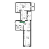 2 ккв № 258 Корп.: 4 Уч. 16 , Секция 6  в ЖК Сертолово Парк