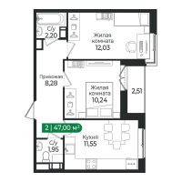 2 ккв № 459 Корп.: 4 Уч. 16 , Секция 13  в ЖК Сертолово Парк
