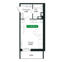 Студия № 133 Корп.: 3 Уч. 15 , Секция 6  в ЖК Сертолово Парк