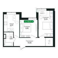 2 ккв № 38 Корп.: 2 Уч. 13 , Секция 3  в ЖК Сертолово Парк