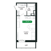 Студия № 24 Корп.: 3 Уч. 15 , Секция 2  в ЖК Сертолово Парк