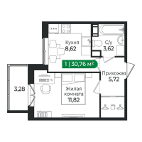 1 ккв № 126 Корп.: 4 Уч. 16 , Секция 3  в ЖК Сертолово Парк