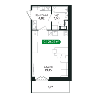 Студия № 153 Корп.: 3 Уч. 15 , Секция 6  в ЖК Сертолово Парк
