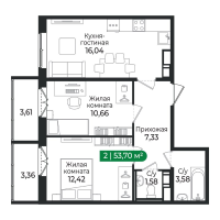 3 ккв (Евро) № 192 Корп.: 4 Уч. 16 , Секция 5  в ЖК Сертолово Парк