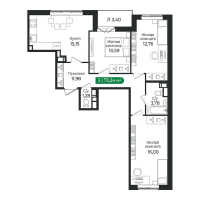 4 ккв (Евро) № 492 Корп.: 4 Уч. 16 , Секция 14  в ЖК Сертолово Парк