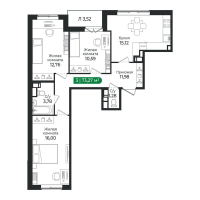 4 ккв (Евро) № 355 Корп.: 4 Уч. 16 , Секция 11  в ЖК Сертолово Парк