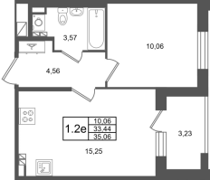 2 ккв (Евро) № 282 Корп.: 1.3 , Секция 10  в ЖК Сэтл Дворцовый