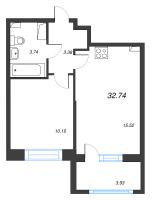 2 ккв (Евро) № 52 Корп.: 1 , Секция 1.1  в ЖК Setl Лофт