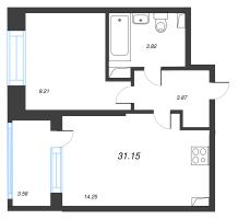 1 ккв № 378 Корп.: 1 , Секция 2.1  в ЖК Setl Лофт
