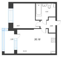 1 ккв № 333 Корп.: 1 , Секция 2.1  в ЖК Сэтл Лофт