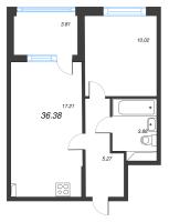 2 ккв (Евро) № 318 Корп.: 1 , Секция 1.2  в ЖК Сэтл Лофт