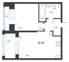 1 ккв № 449 Корп.: 1 , Секция 2.1  в ЖК Setl Лофт
