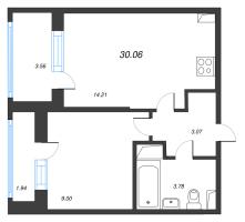 1 ккв № 446 Корп.: 1 , Секция 2.1  в ЖК Setl Лофт