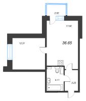 2 ккв (Евро) № 55 Корп.: 1 , Секция 1.1  в ЖК Setl Лофт