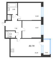 3 ккв (Евро) № 384 Корп.: 1 , Секция 2.1  в ЖК Setl Лофт