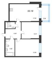 3 ккв (Евро) № 347 Корп.: 1 , Секция 2.1  в ЖК Setl Лофт