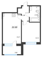 2 ккв (Евро) № 187 Корп.: 1 , Секция 1.2  в ЖК Сэтл Лофт