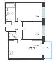 3 ккв (Евро) № 350 Корп.: 1 , Секция 2.1  в ЖК Setl Лофт