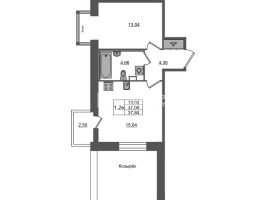 2 ккв (Евро) № 9 Корп.: 1 , Секция 1.1  в ЖК Setl Лофт