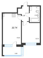 2 ккв (Евро) № 292 Корп.: 1 , Секция 1.2  в ЖК Сэтл Лофт
