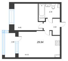 1 ккв № 356 Корп.: 1 , Секция 2.1  в ЖК Setl Лофт
