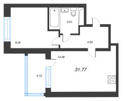 1 ккв № 375 Корп.: 1 , Секция 2.1  в ЖК Setl Лофт