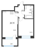 2 ккв (Евро) № 48 Корп.: 1 , Секция 1.1  в ЖК Setl Лофт