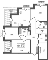 4 ккв (Евро) № 737 Корп.: 1.2 , Секция 4.1  в ЖК Сэтл Ривьера