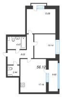 3 ккв (Евро) № 178 Корп.: 1.1 , Секция 1.3  в ЖК Сэтл Ривьера