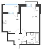 1 ккв № 894 Корп.: 1.1 , Секция 1.6  в ЖК Сэтл Ривьера