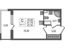 Студия № 1137 Корп.: 1.1 , Секция 1.7  в ЖК Setl Ривьера