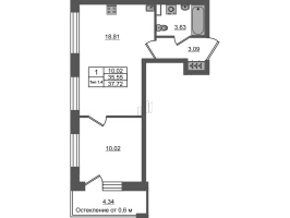 2 ккв (Евро) № 561 Корп.: 1.2 , Секция 4.1  в ЖК Setl Ривьера
