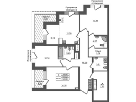 4 ккв (Евро) № 179 Корп.: 1.2 , Секция 1.1  в ЖК Setl Ривьера
