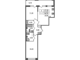3 ккв (Евро) № 1806 Корп.: 1.1 , Секция 3.1  в ЖК Setl Ривьера