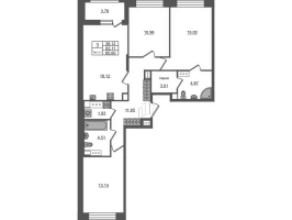 4 ккв (Евро) № 1447 Корп.: 1.1 , Секция 2.1  в ЖК Setl Ривьера