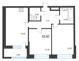 3 ккв (Евро) № 248 Корп.: 1.1 , Секция 1.4  в ЖК Сэтл Ривьера