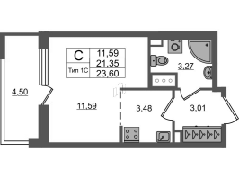 Студия № 1303 Корп.: 1.1 , Секция 1.8  в ЖК Setl Ривьера
