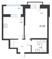 1 ккв № 313 Корп.: 1.1 , Секция 1.4  в ЖК Сэтл Ривьера