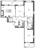 4 ккв (Евро) № 1497 Корп.: 1.1 , Секция 2.1  в ЖК Setl Ривьера