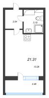 Студия № 1521 Корп.: 1.1 , Секция 2.1  в ЖК Сэтл Ривьера