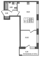 2 ккв (Евро) № 384 Корп.: 1.2 , Секция 3.1  в ЖК Setl Ривьера